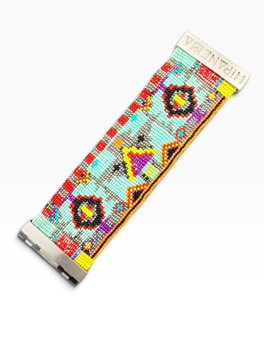 HIPANEMA Authentic Hand Woven Beaded Cuff Magnetic Clasp Bracelet